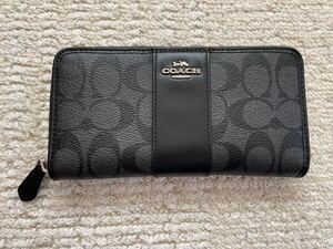 【美品・箱付】COACH コーチ 女性用長財布　ブラック