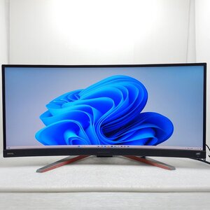 【1円開始】BenQ MOBIUZ EX3415R-JP 34インチ 3440x1440 144Hz IPSパネル 2023年製 湾曲ゲーミングモニター 1900R 応答速度2ms 中古 001