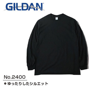 ギルダン GILDAN 2400 長袖 ロングスリーブTシャツ Ultra Cotton ウルトラコットン 6.0 oz ロンT ブラック XLサイズ 新品 送料無料