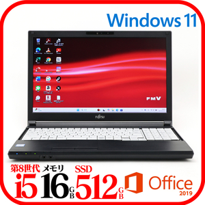 ★A579B①★第8世代i5-8365U★メモリ16GB★SSD512GB★Webカメラ★バッテリ良★Win11★Office★Bluetooth★1116