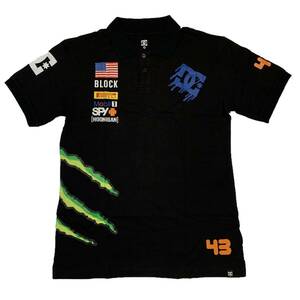 DC SHOE MONSTER ENERGY ディーシーシュー モンスターエナジー Ken Block サイドロゴ ポロシャツ（ブラック）(M)【並行輸入品】