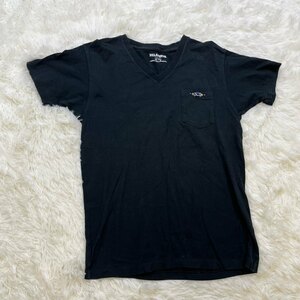 １円～　I-6　60　BELAFONTE　ベラフォンテ　Tシャツ　カットソー　ブラック　コットン　Vネック　スタッズ　ストーン付