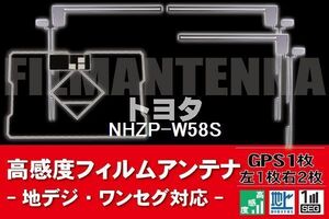 地デジ ワンセグ フルセグ GPS一体型フィルム & L字型フィルム セット トヨタ TOYOTA 用 NHZP-W58S 対応 フロントガラス