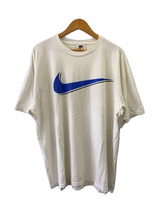 NIKE◆90S/クルーネックプリントTシャツ/XL/コットン/WHT/ホワイト/シロ/無地