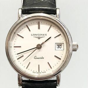 1円〜 LONGINES ロンジン 腕時計 ラウンド クォーツ QZ 152 7014 白文字盤 不動 ジャンク 