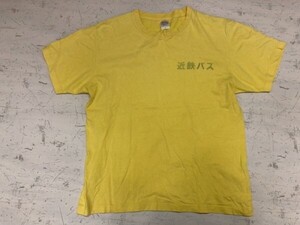 近鉄バス 企業モノ ローカル バックプリント有 企業物 鉄道グッズ 半袖Tシャツ カットソー メンズ L 黄色