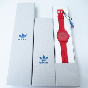 未使用 adidas アディダス DNS1036 RED クォーツ腕時計 ▼AC18863