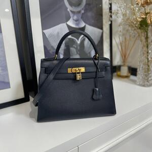 36257　HERMES エルメス ケリー28 クシュベル ネイビー