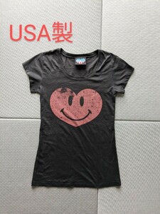 アメリカ製 JUNK FOOD Tシャツ ジャンクフード ハート スマイリー