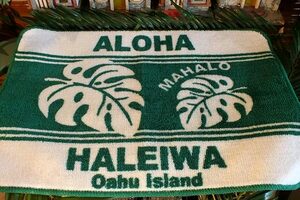 インテリアマット モンステラ ALOHA HALEIWA　アロハスタイル ハワイアン　玄関マット 風呂マット サイズ約縦45cm 横65cm