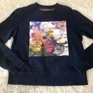 現行/ポールスミス来日ポップアップ限定品/極美品●Paul Smith ポールスミス スウェット トレーナー 花柄 マルチストライプ メンズS相当