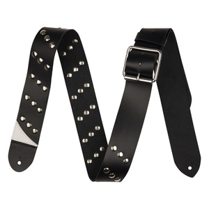 Jackson Diagonal Stud Leather Strap Black 2.5 ギターストラップ 革