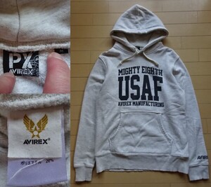 【PX AVIREX】USAF スウェットパーカー オートミールグレー SIZE:MEDIUM (アヴィレックス,ミリタリー,フライト,アメカジ,上野商会)