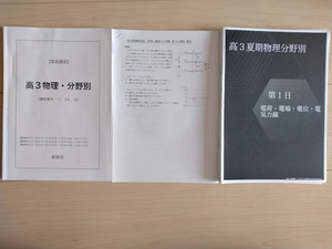 【鉄緑会】※プリント付き 夏期講習 高３物理・分野別（2024年入試向け） 