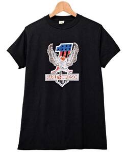 80s 80年代 アメリカ製 HARLEY DAVIDSON ハーレーダビッドソン ウイング イーグル No1 Tシャツ M ブラック 黒 ビンテージ VINTAG