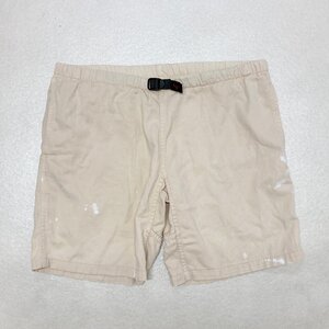 ●90s Gramicci グラミチ ボトムス パンツ ショートパンツ 短パン USA製 ベルト 古着 コットン ベージュ系 サイズS メンズ 0.25kg●