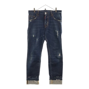 DSQUARED2 ディースクエアード 18AW RUN DAN JEAN ランダン ダメージ加工 ボタンフライ デニムパンツ インディゴ S74LB0409 S30342