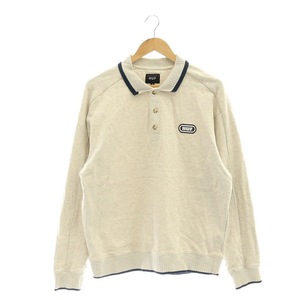 ハフ HUF ESSEX POLO FLEECE カットソー ポロシャツ スウェット 長袖 M オートミール /DF ■OS メンズ