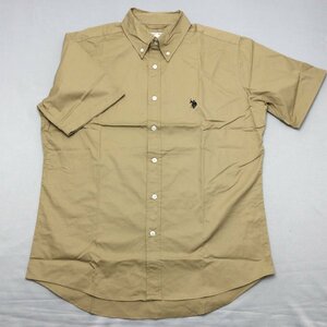 【送料無料】【新品】US.POLO.ASSN　メンズ半袖ボタンダウンコットンシャツ　　L　　ベージュ★12702