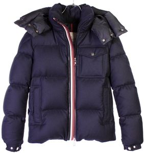 26万4000円　モンクレール トリコロールライン ウール ダウン ジャケット　ネイビー　 国内正規品　MONCLER #A1