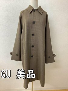 ジーユー(GU) 茶系千鳥格子コート 新品同様 サイズM