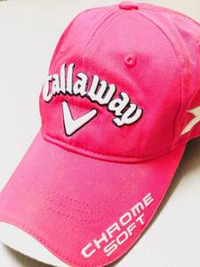 新品！Callaway （キャロウェイ）キャップ　ユニセックス (Unisex)（ピンク×ホワイト）ODYSSEY刺繍 CHROME SOFT　GBB EPIC