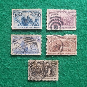 アメリカ合衆国切手 UNITED STATES POSTAGE ★5枚　1893年/外国切手