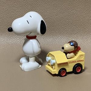 【 SNOOPY 】USJ 限定 スヌーピー チョロQ トロッコ ミニカー フィギュア ゼンマイ トコトコ 人形 おもちゃ 玩具 セット UNIVERSAL STUDIO