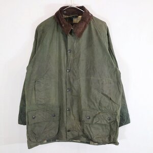 Barbour バブアー ビューフォート オイルドジャケット 防寒 英国 チェック柄 ポケット カーキ (メンズ L相当) 中古 古着 N8532