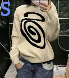 新品STUSSY CURLY SWEATER 白ニット セーターユニセックス S