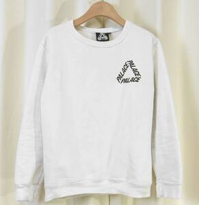 Palace Skateboards長袖スウェット 白 バックロゴプリント ビンテージ古着クルーネックコットントレーナー パレススケートボーズ ホワイト