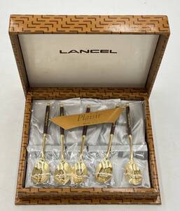 g2501HT LANCEL ランセル Plaisir プレジール カトラリー　スプーン 5本セット ゴールド 未使用品