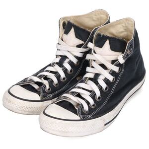 クロムハーツ スニーカー CH CONVERSE CANVAS サイズ:25cm シルバー装飾スターパッチ付きレザーハイカットスニーカー 中古 SJ02