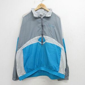 XL/古着 プーマ 長袖 ハーフジップ ナイロン ジャケット メンズ 90s ワンポイントロゴ マルチカラー ラグラン 大きいサイズ グレー他 内側