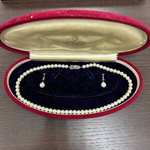 ★☆MIKIMOTO　ミキモト　パール　ネックレス/イヤリング　２点セット　箱付き　M刻印入り　 #7463☆★