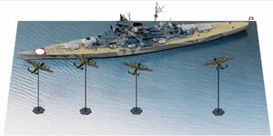 ピットロード SPS22 1/700 ドイツ海軍 戦艦 ティルピッツ VS イギリス空軍 情景ペーパーベース(290×185mm 2枚入)