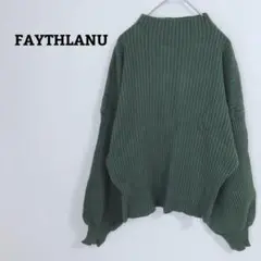 FAYTHLANU　リブニット　ボトルネック　長袖　セーター　ボリュームスリーブ