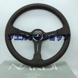 新品 NARDI ナルディ クラシック スポーツステアリング BKレザー ポリッシュスポーク350mm（14インチ）ブラック