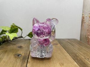 水中花シフトノブ　招き猫　薔薇と紫陽花とかすみ草　ラベンダー