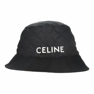 【中古】 CELINE セリーヌ バケットハット L 2AUB0930C ロゴ ナイロン ツイル キルティング 帽子 23028382 RS