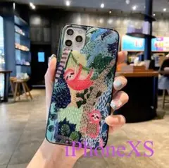 iPhoneXSケースナマケモノ柄物キャラクター派手カワイイ10Sカバー