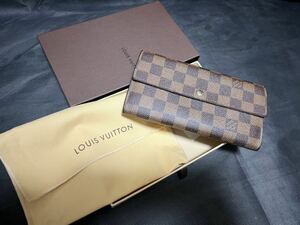 【正規品・美品・保護袋・元箱付き】LOUIS VUITTON ダミエ 長財布 