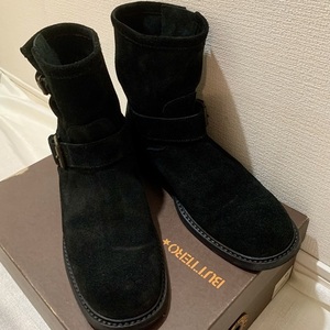 【中古・極美品】★BUTTERO★ブッテロ★　スエード　ショートブーツ　メンズ　ブラック/黒　size42　イタリア製　100203