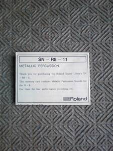 Roland SOUND LIBRARY SN-R8-11 Metallic Percussion / サウンドチャート 日本語/英語