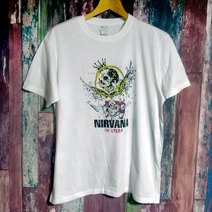 送込　NIRVANA　ニルヴァーナ　IN UTERO　子宮内　半袖Tシャツ　白　XLサイズ