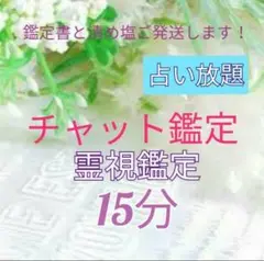 占い放題　15分間　チャット鑑定占い　霊視鑑定　鑑定書・清め塩発送