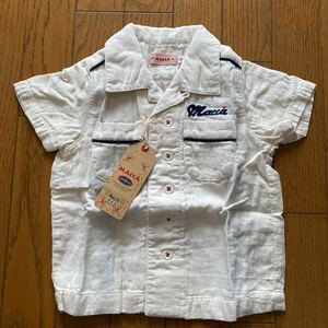 SALE 新品　マッカ　柔らかコットンオープンシャツ　100 刺繍 ワークシャツ 半袖ワークシャツ 半袖