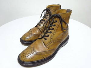 Tricker`s×PaulSmith　トリッカーズ×ポールスミス　カントリーブーツ　レザーブーツ　シューズ　タンカラー系　ENGLAND製　8.5　27cm位