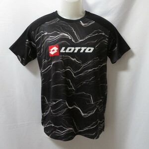 古着 メンズS LOTTO/ロット サッカー フットサル プラクティスシャツ 半袖 練習着 ブラック系/柄 L0-S18-102-028