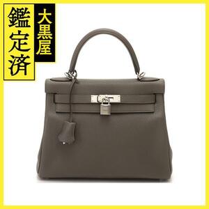 HERMES　エルメス　ケリー28 　エタン　SV　内縫い　トゴ　X刻印（2016年頃製造）【431】2143000675194